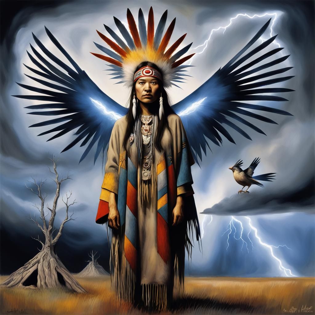 Native American Thunder Beings, Heyokah, Thunderbird vision ...