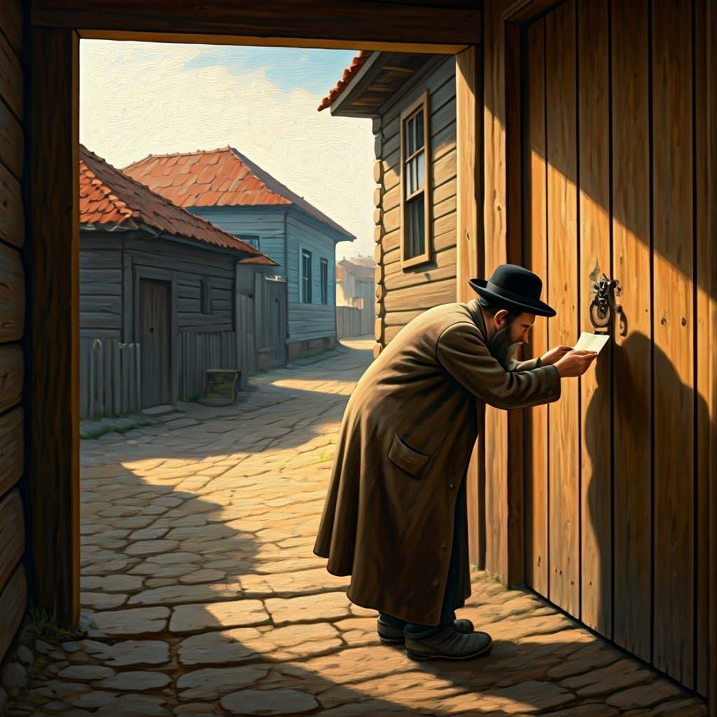 Ultra-Orthodox Jew in 19th Century Village in the Style of C...