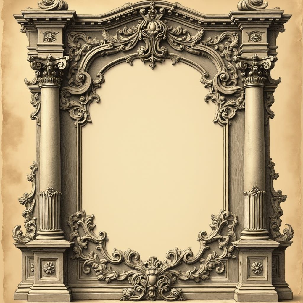 Ornate Baroque Frame with Corinthian Columns