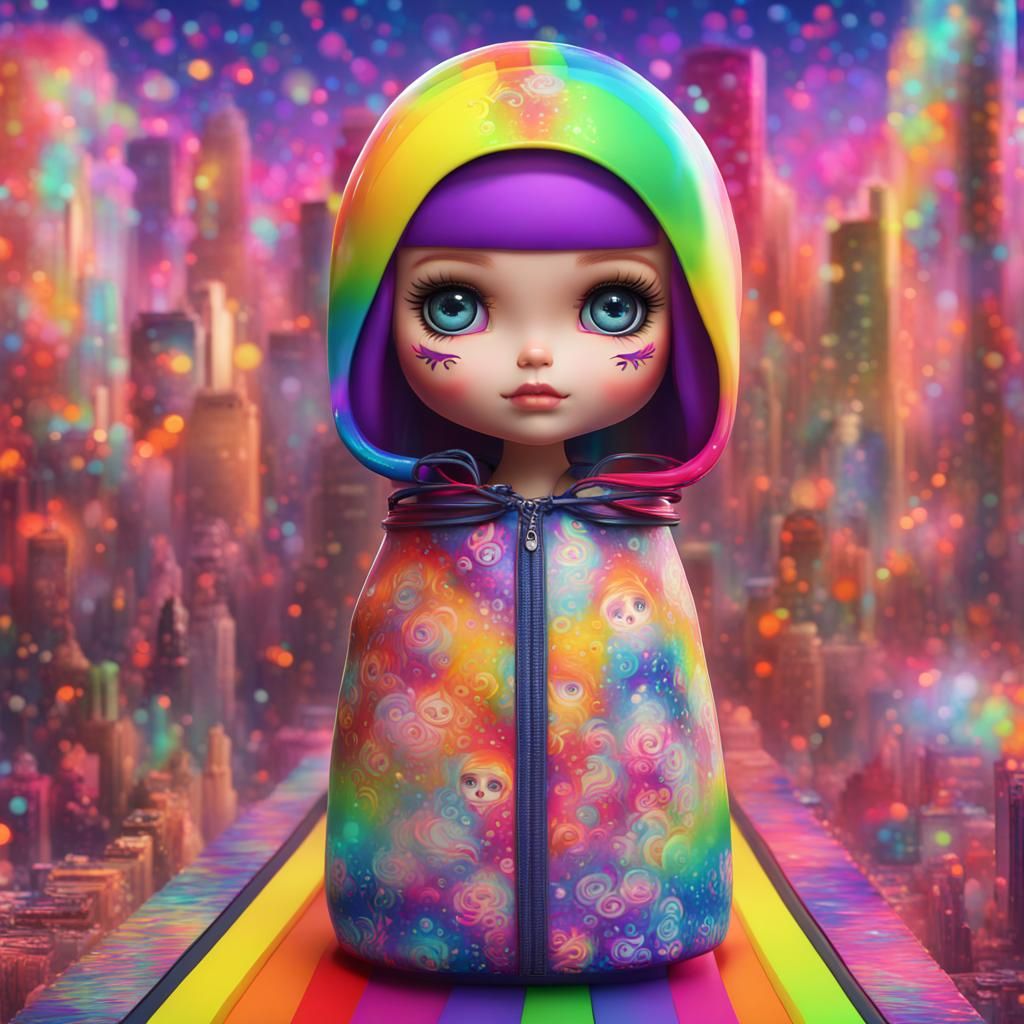 neo blythe lisa rainbow Matryoshka with lisa frank aesthetic - AI ...