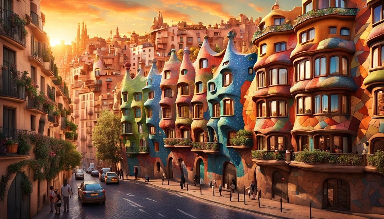 An Imaginary Street in Barcelona  by @Mister