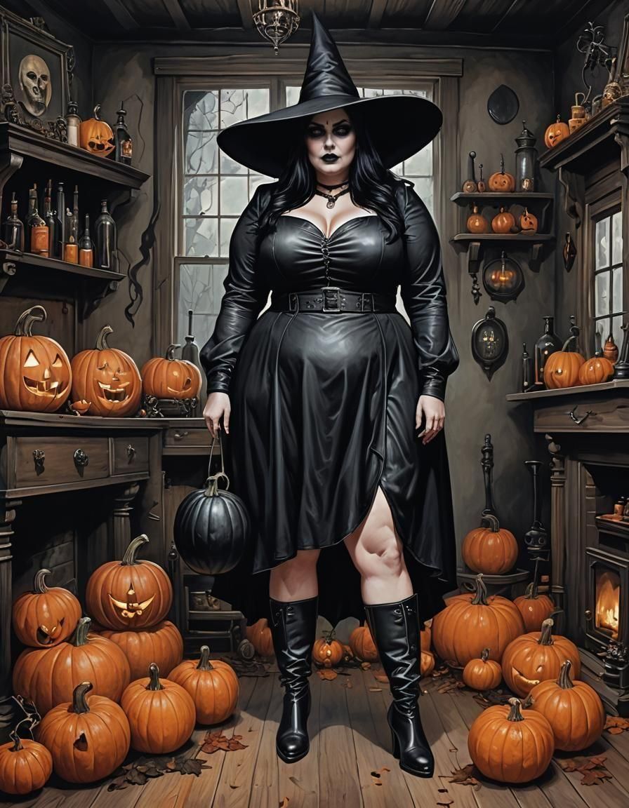 Preparing herself for Haloween