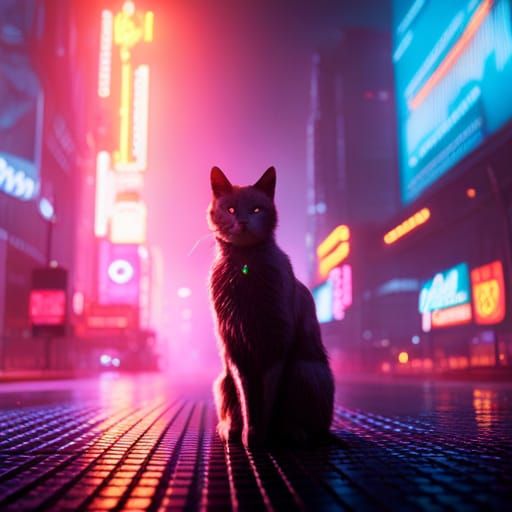 Cat cyberpunk - AI Generated Artwork - NightCafe Creator