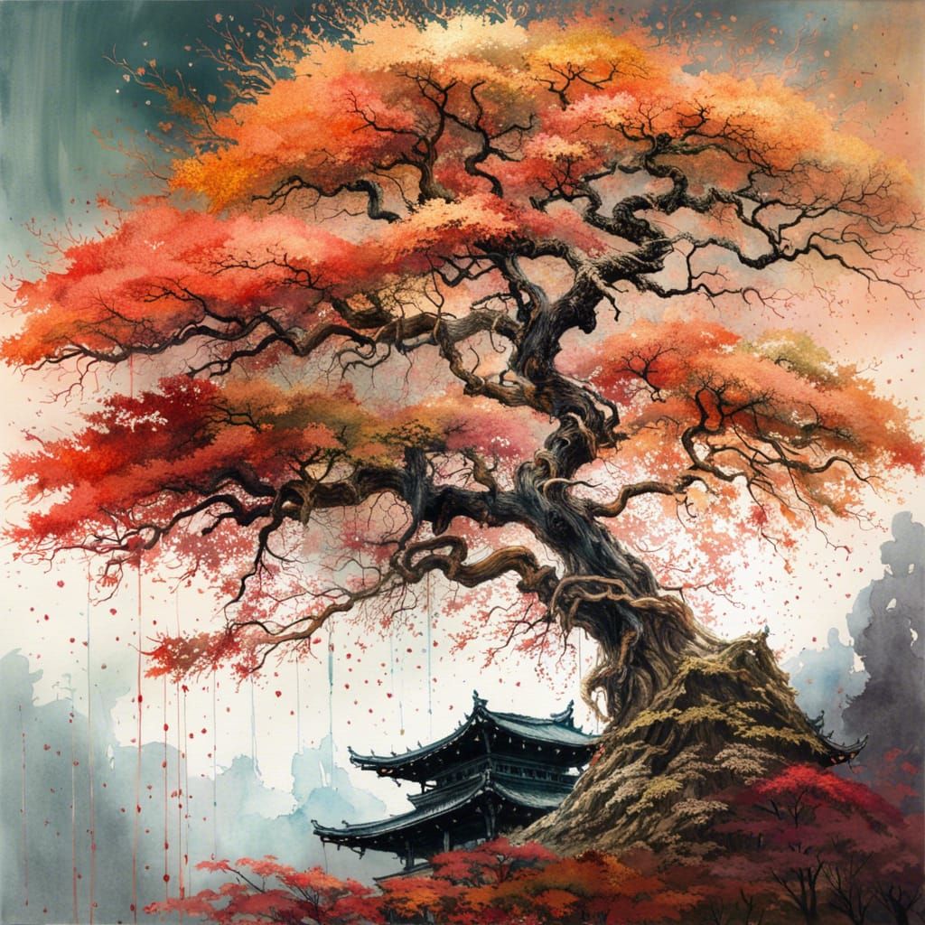 Japanese maple tree - AI Generated Artwork - NightCafe Creator