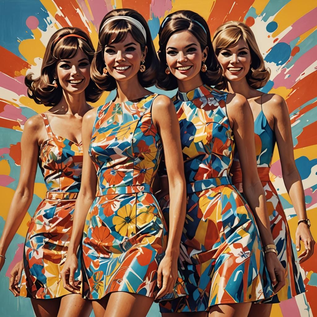 The fashion of the 60s was distinguished by femininity and d...