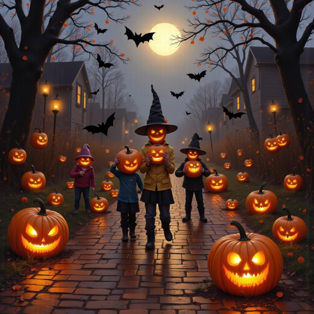 <lora:Halloween:1.2>broken Halloween trick-or-treaters