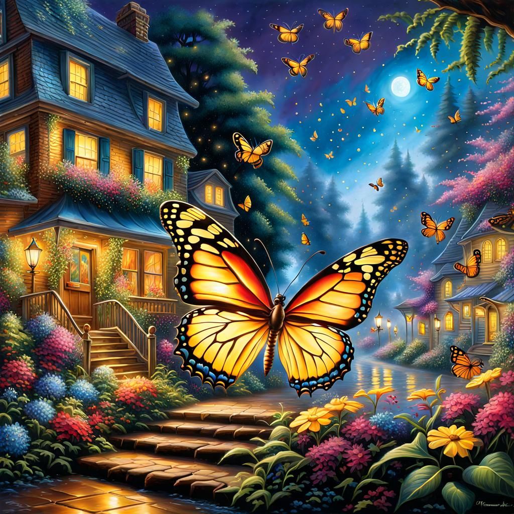 Nocturnal Butterflies - AI Generated Artwork - NightCafe Creator