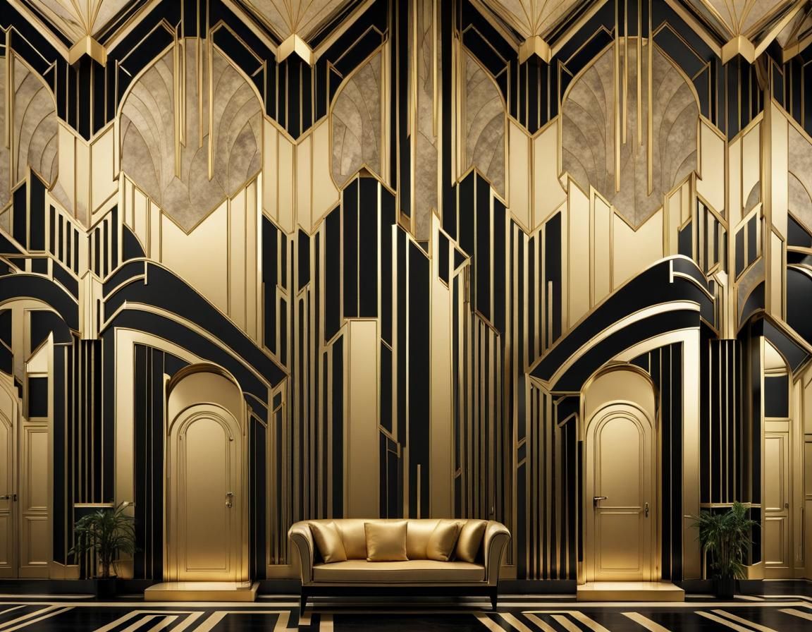 Art Deco inspired Interior room architecture