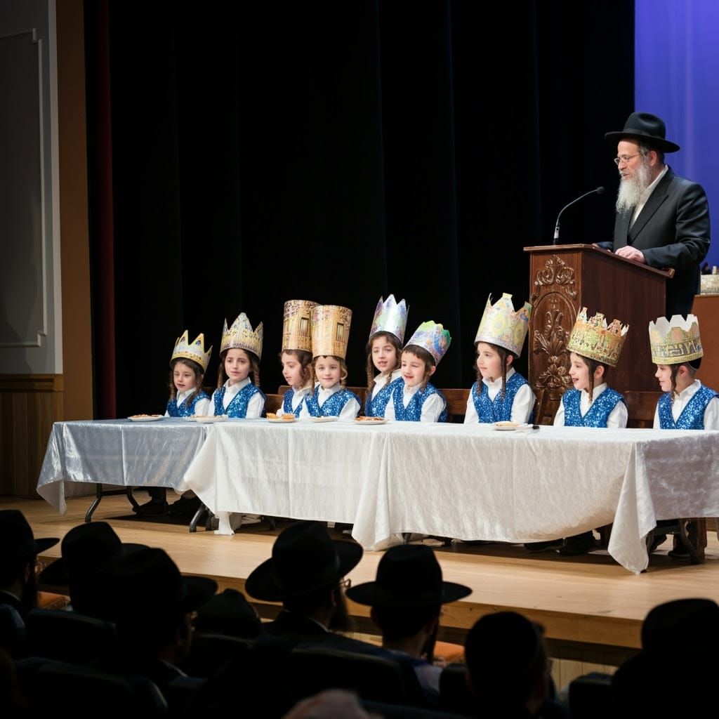 Haredi Jewish Children Crowned for Joyful Celebration