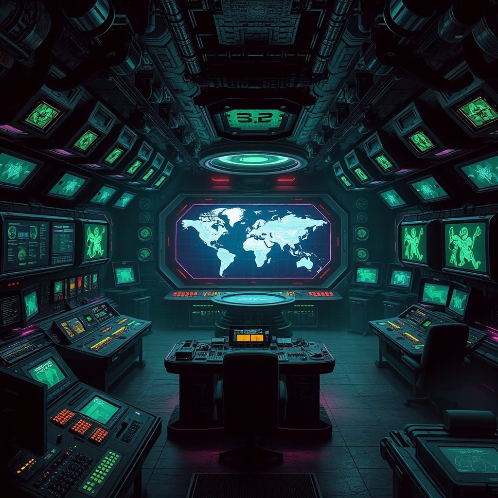 A supervillain hideout in an underground bunker
