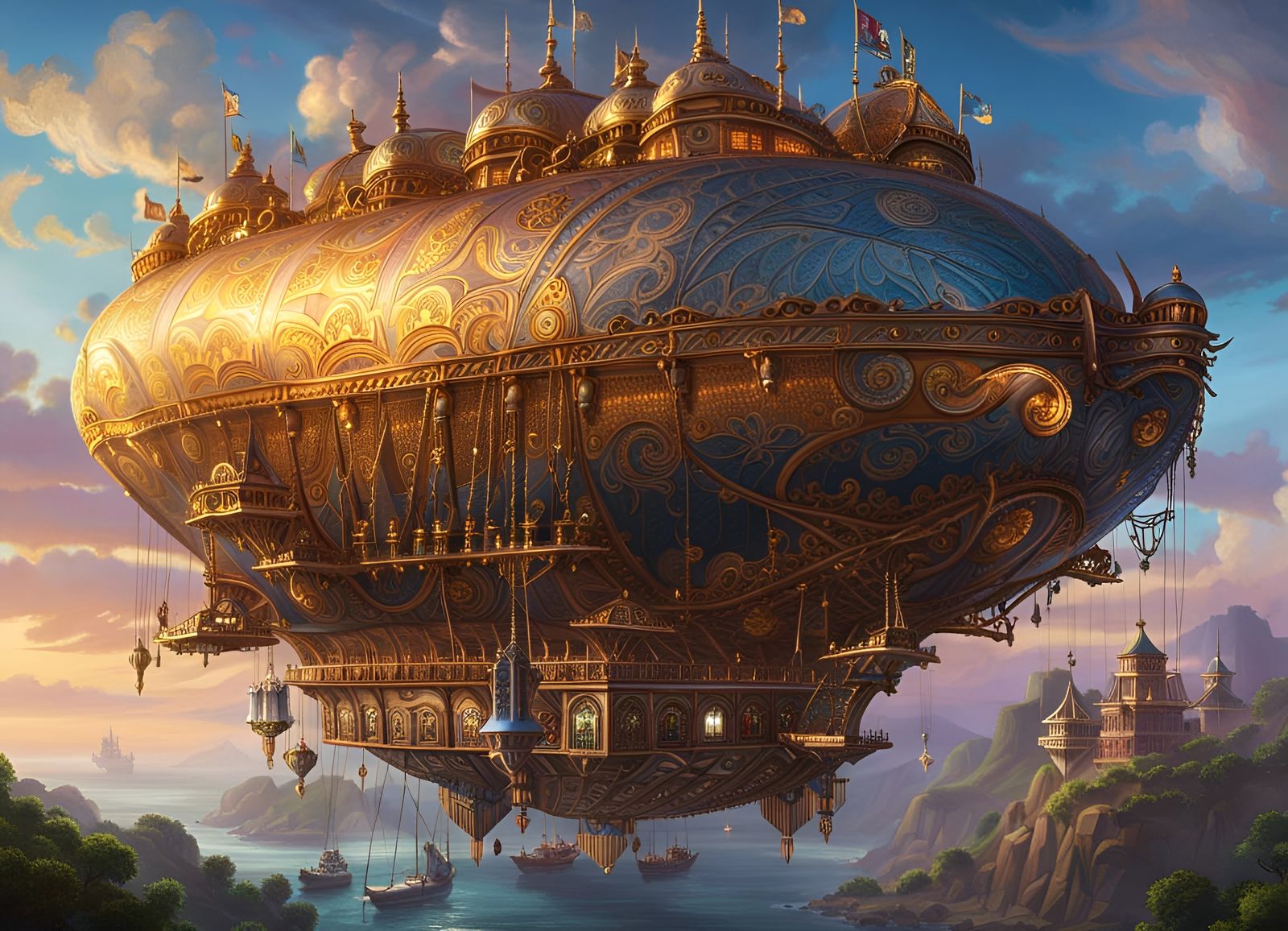 The Celestial Sky-ship  by @Elly