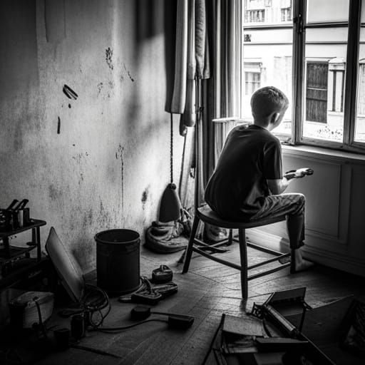 Lucas in his room