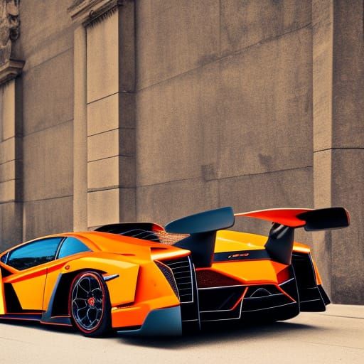 Orange lamborghini veneno