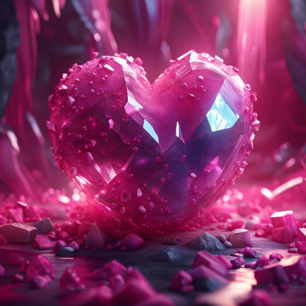 crystal heart. pink - AI Generated Artwork - NightCafe Creator