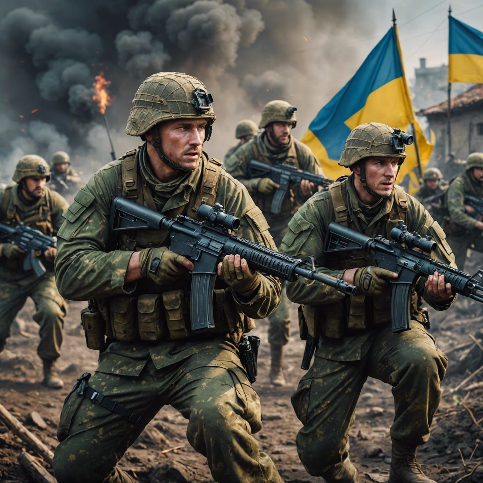 ukrainian soldiers defending