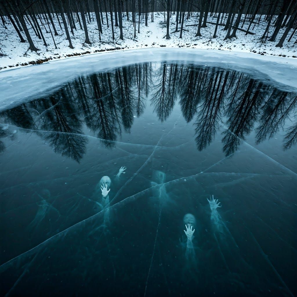 my drone detected something beneath the ice...   by @Fella Spears