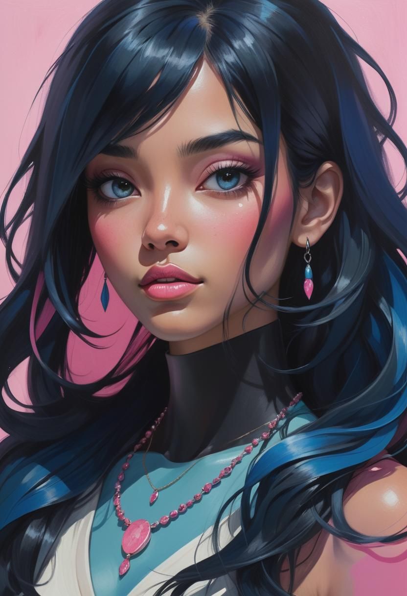 Blue & Pink - AI Generated Artwork - NightCafe Creator