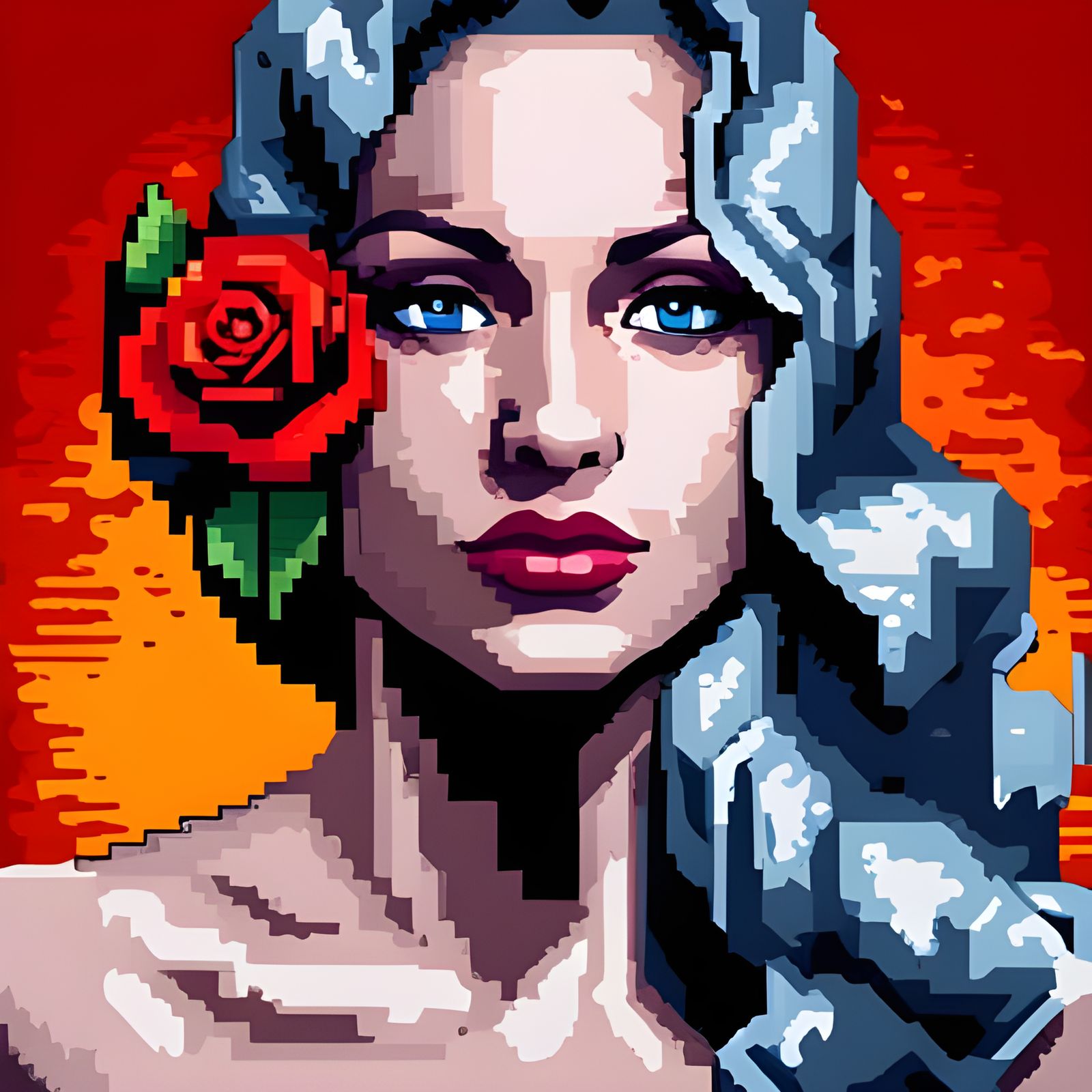 Pixelated Rose