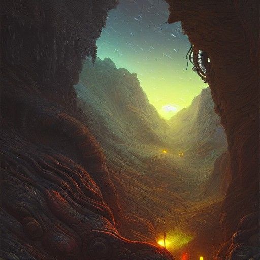 Alien landscape by Greg Rutkowski Dan Mumford James Gurney T...