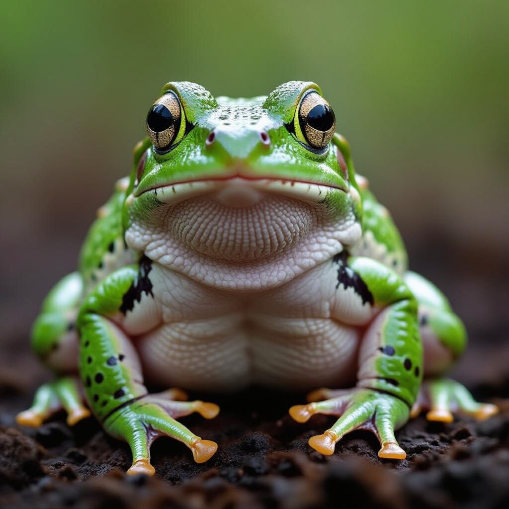 Surprised Frog Catches Fly With Long Tongue