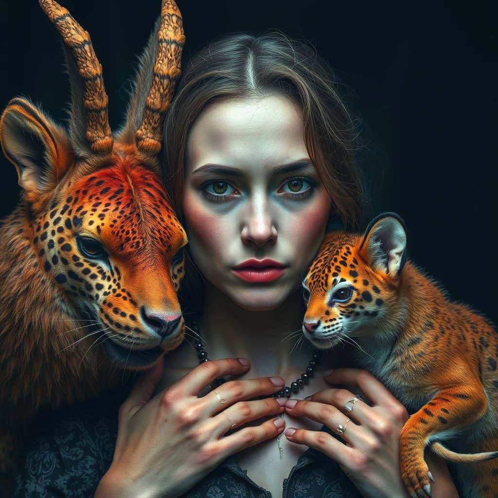 Enigmatic Lady in a Realm of Whimsy