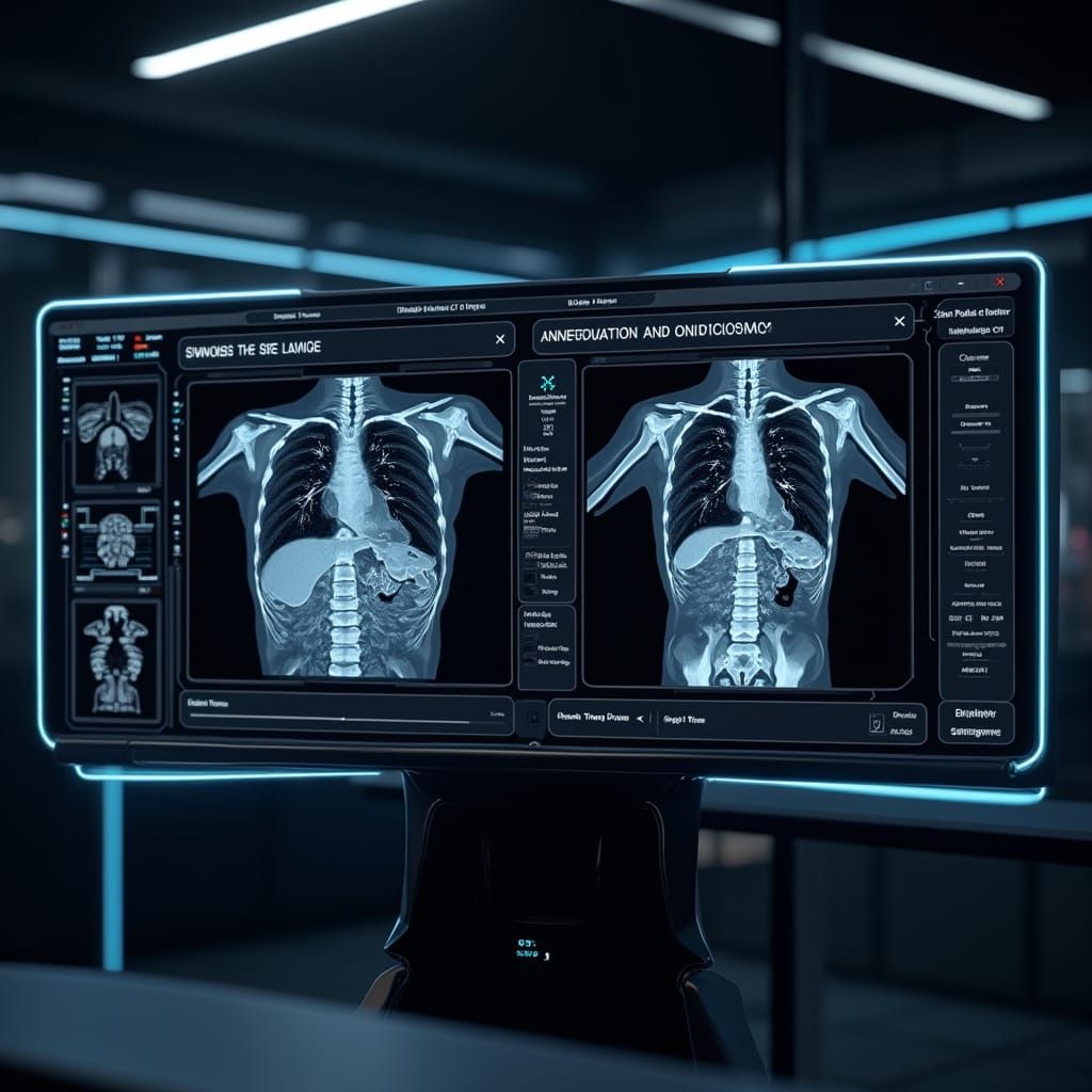 Futuristic Medical Interface with Advanced DICOM Data Optimi...