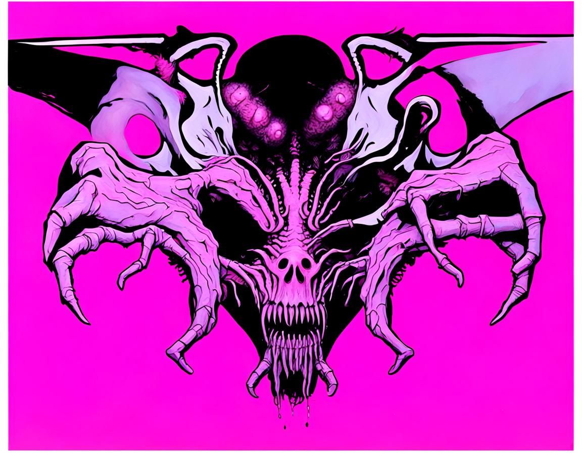 eldritch face hugger ghost wearing a disgusting gory mask ma...