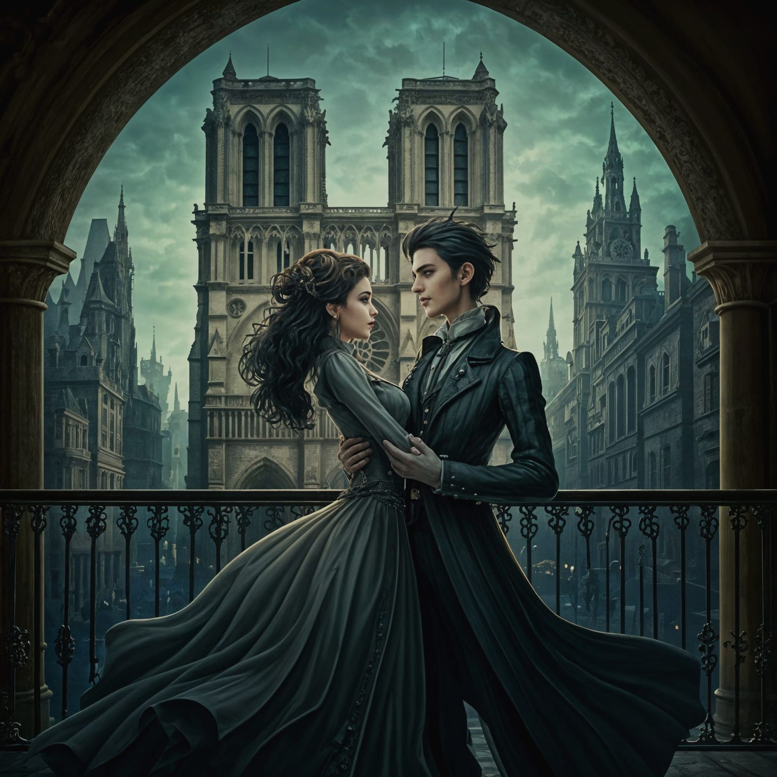 Gothic lovers dancing on the balcony  by @Sullivan-Shaw