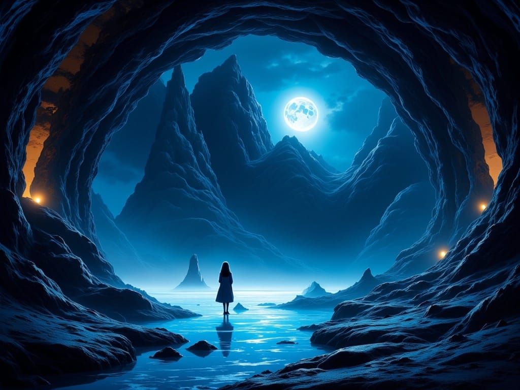 Shari finds a crystal cave, gleaming in colors rare
Reflecting moonlit stories untold in the twilight air
The echoes of forgotten time, with...