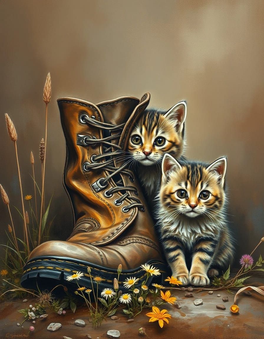 Two Kittens and a Boot 😁😸😸