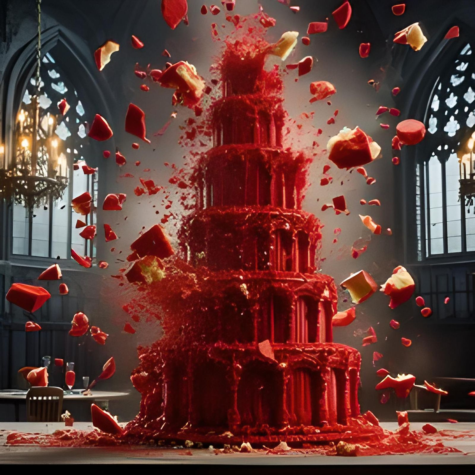 Exploding cake