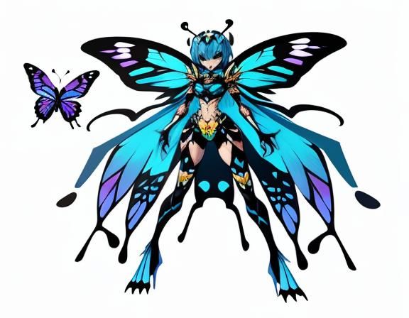 Light hot girl style butterfly theme monster character(cute ...
