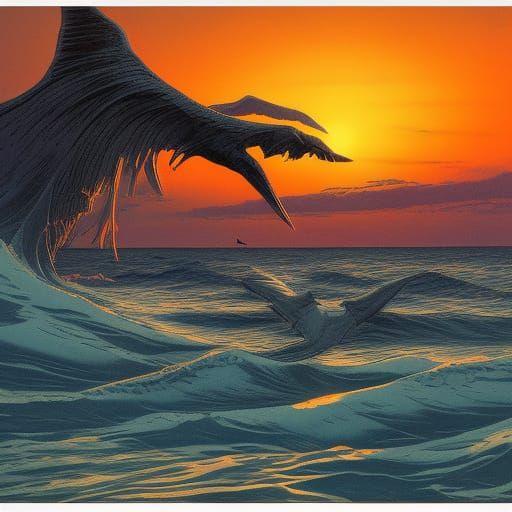 Sunset over the bay