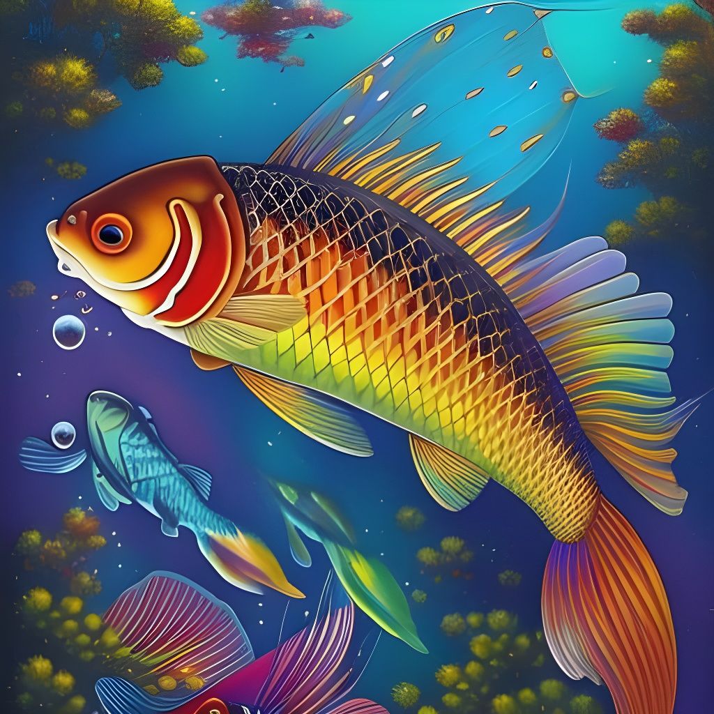 Rainbow Koi Fish - AI Generated Artwork - NightCafe Creator