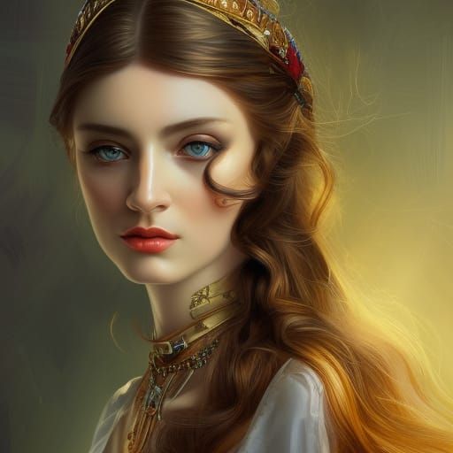 neovictorian scythian female, beautiful, hazel long hair, scythian ...