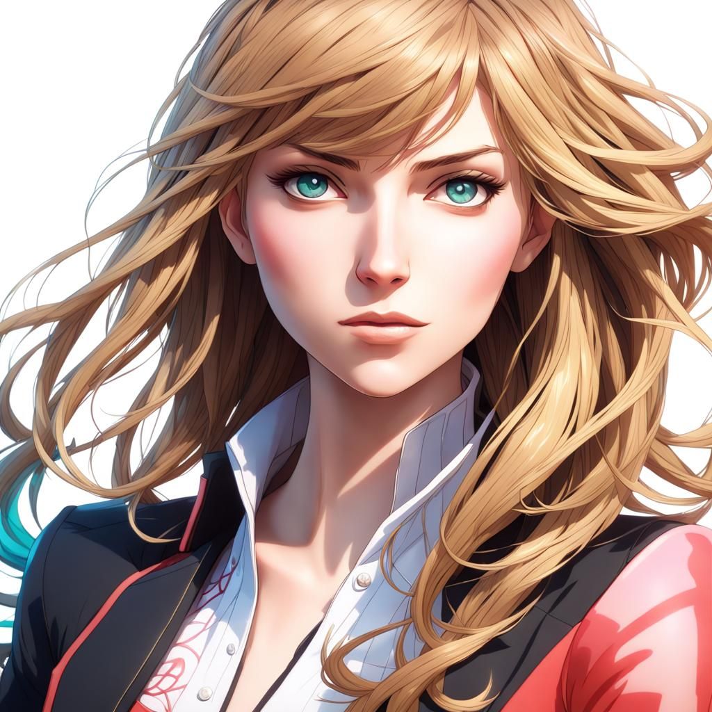 Persona 5 anna, long hair, blonde hair