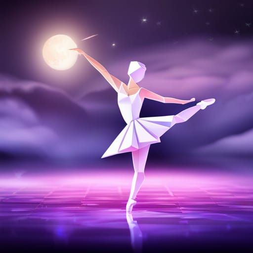 A Ballerina Dancing at Night