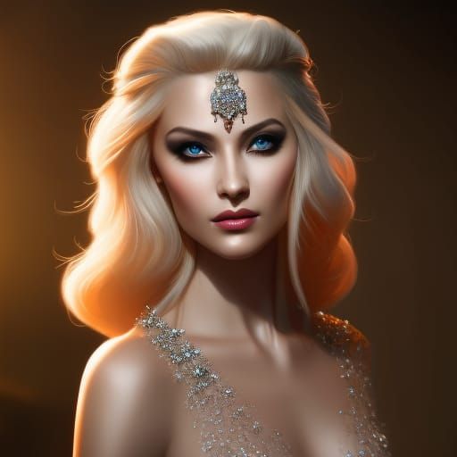 Pretty woman wearing jewelry • blonde collection #5