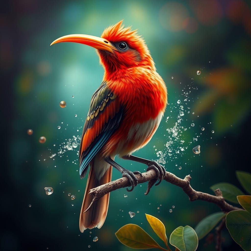 The Hawaiian Honeycreeper  by @undefined