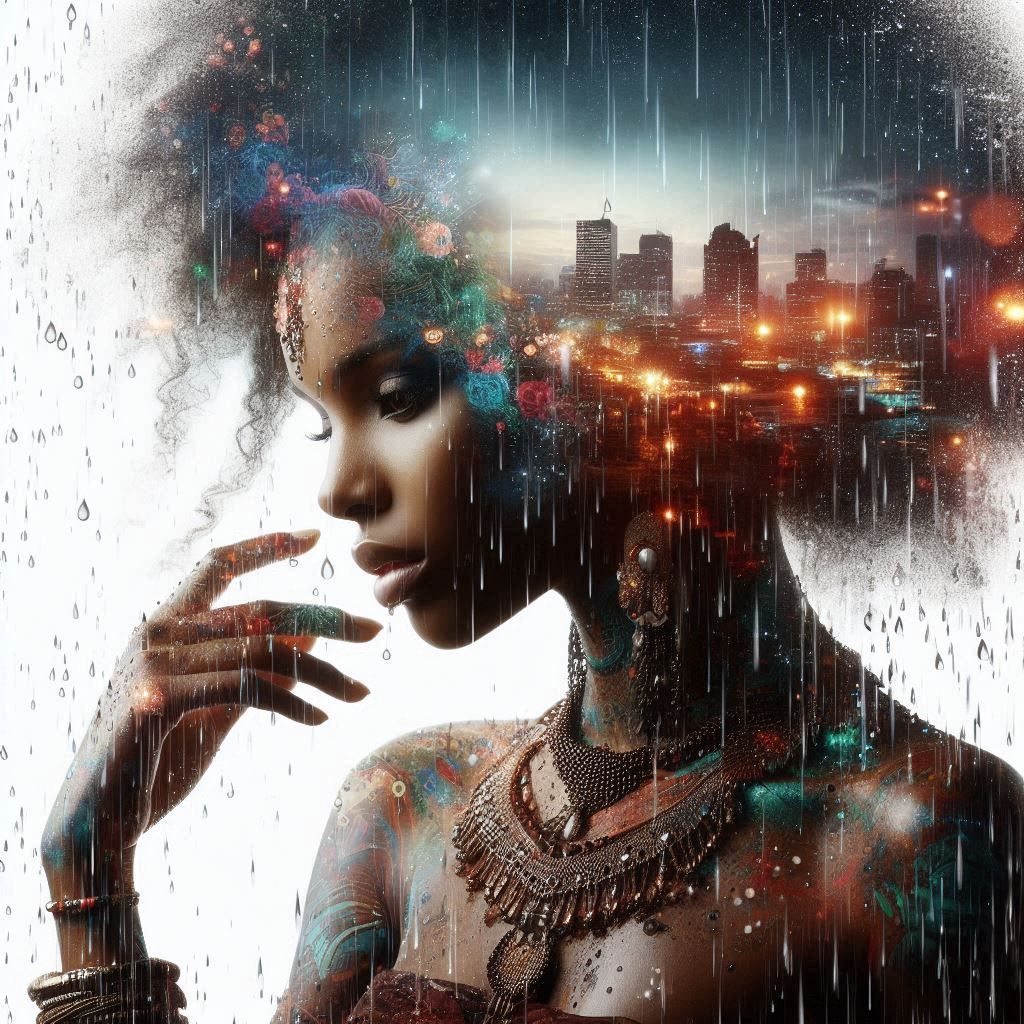 double exposure beautiful fantasy portrait landscape..