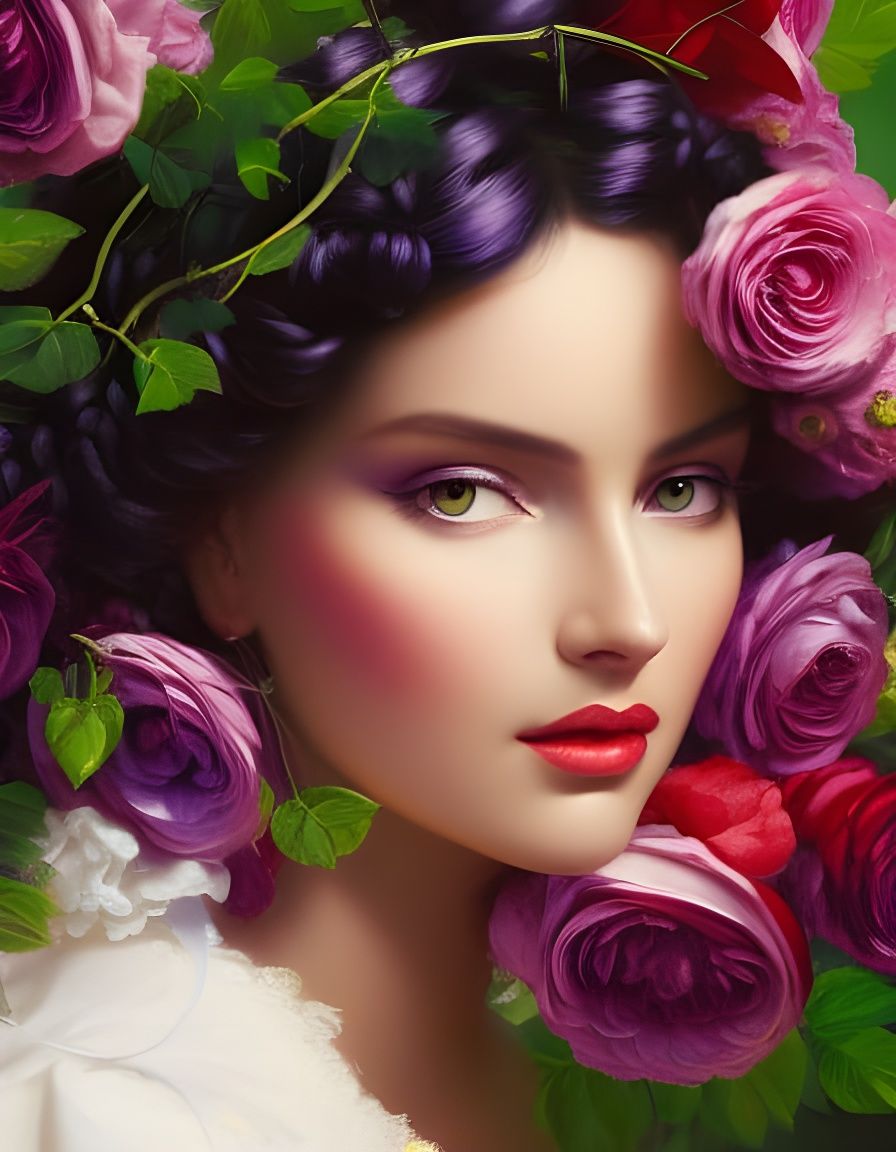 Snow White amongst the Roses  by @Windoula