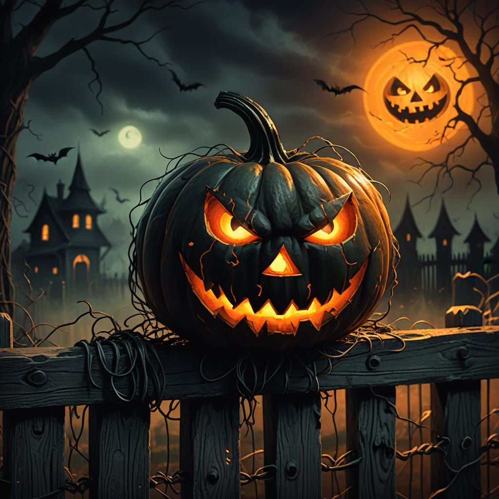 Scary jack-o-lantern 