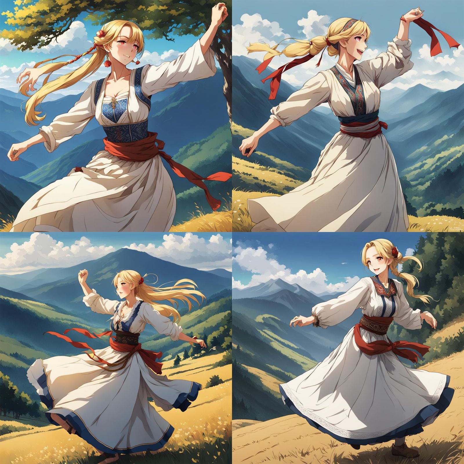 A beautiful blonde Romania peasant women in the charphatian ...