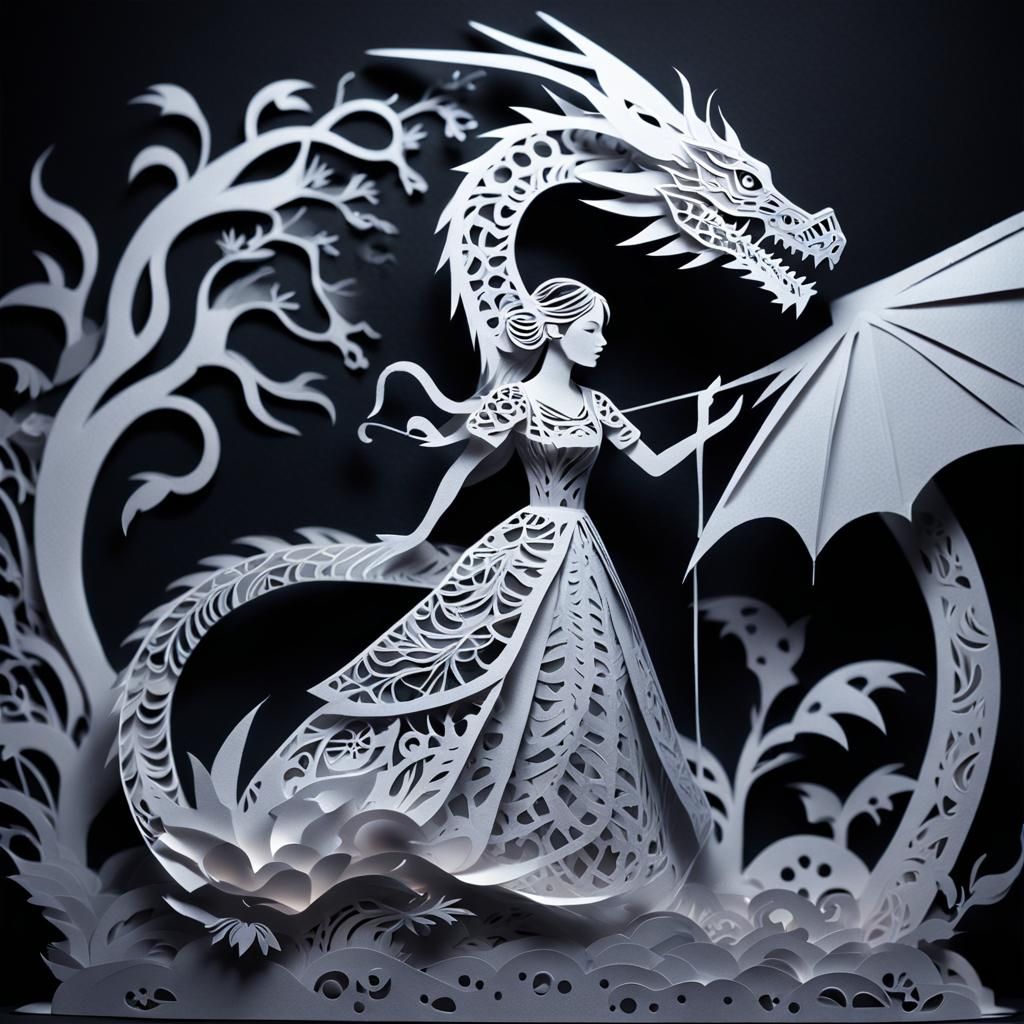 Kirigami paper maiden