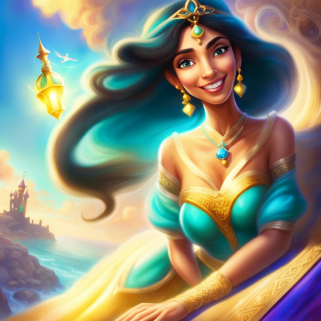 Smiling Princess Jasmine - AI Generated Artwork - NightCafe Creator