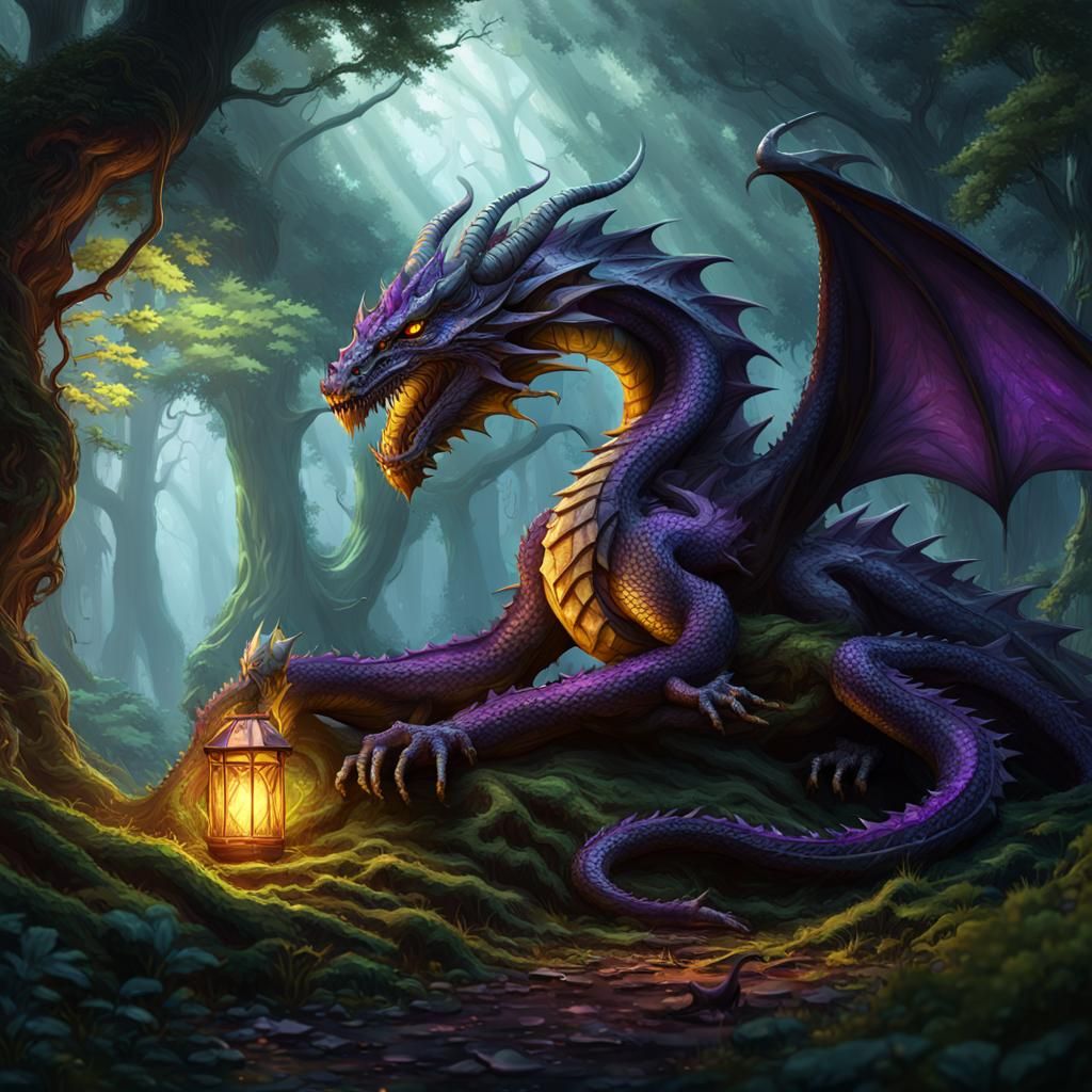 A dragon in the heart of the forest.