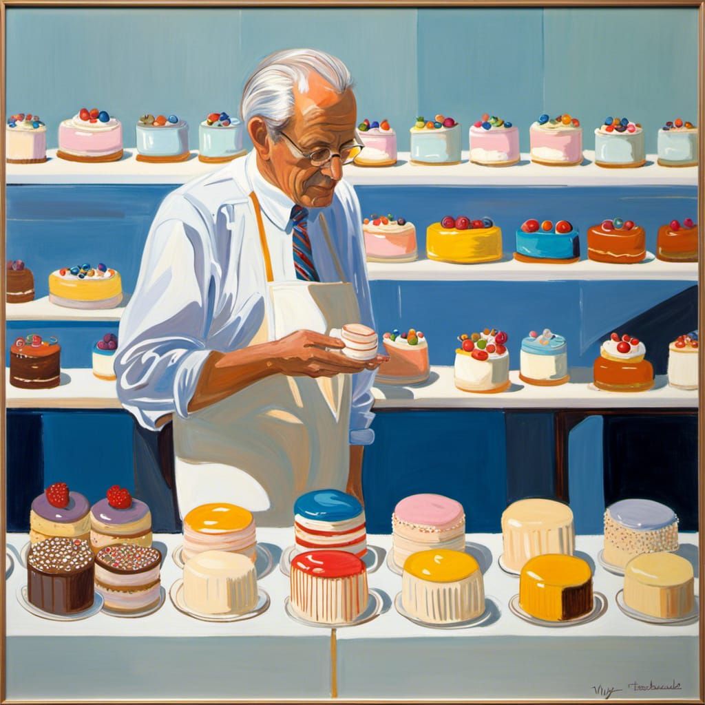 Wayne Thiebaud bakes cakes for his own $19M painting!