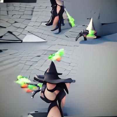 witch with pistols for heels Unreal Engine