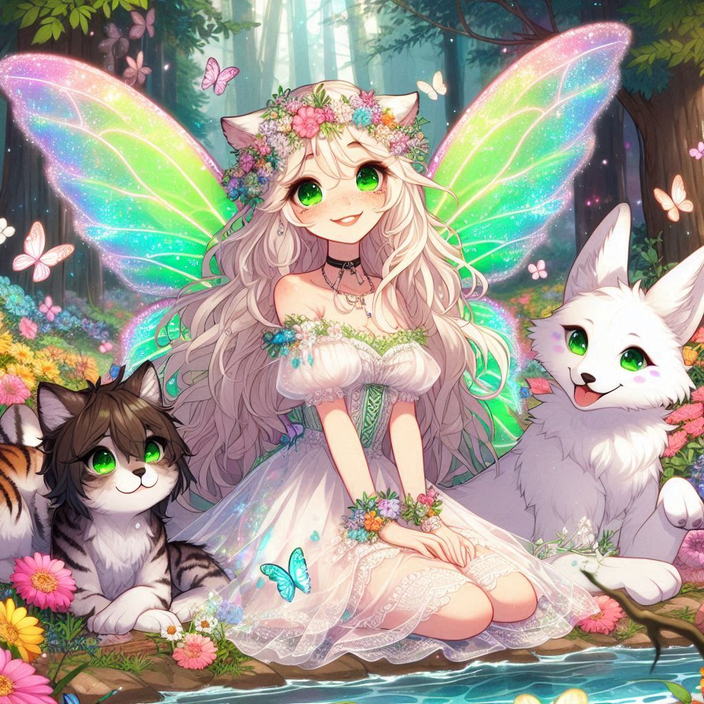 Wolfie, Aurora and Wilson in an Enchanted Forest