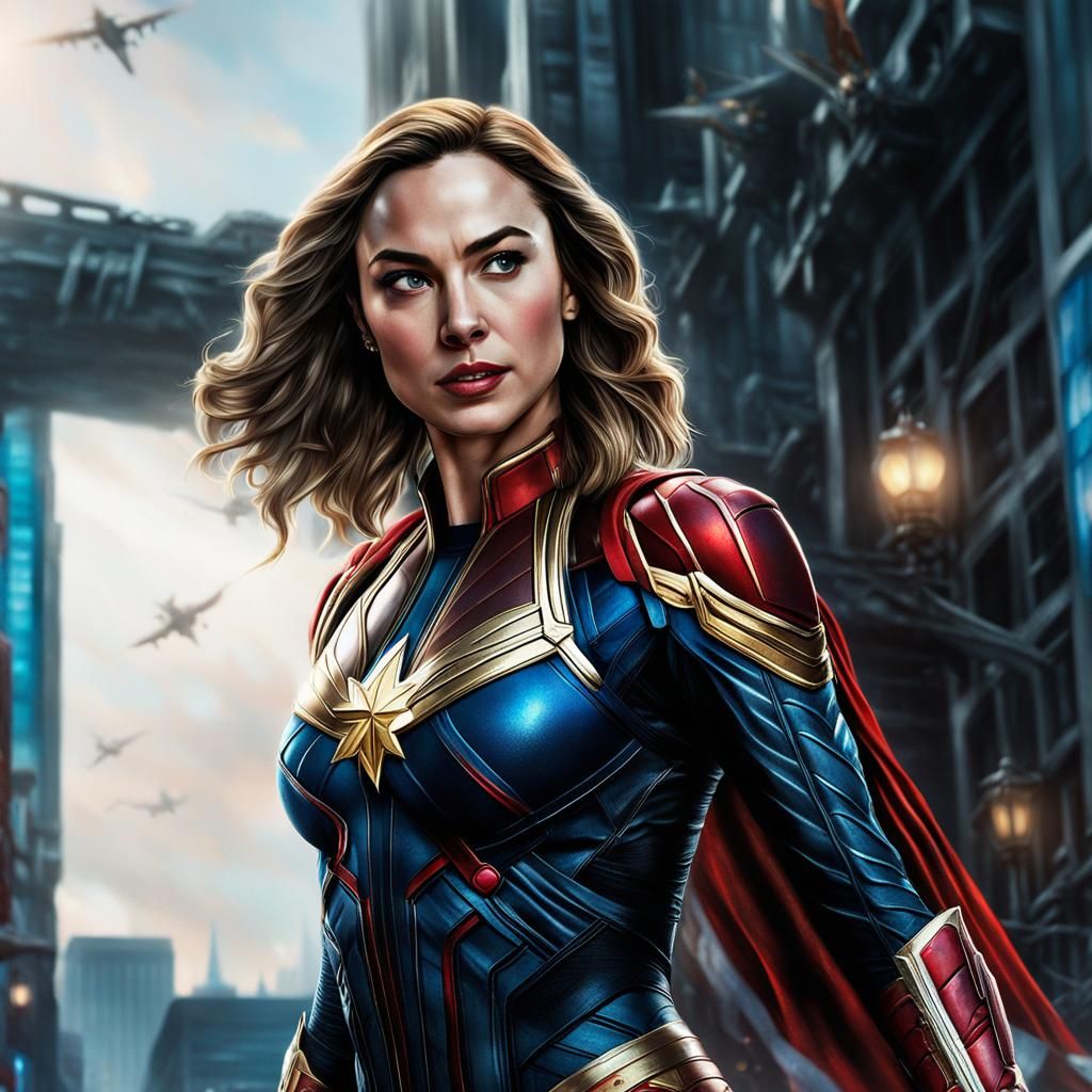 Gal Gadot as a Captain Marvel - AI Generated Artwork - NightCafe Creator